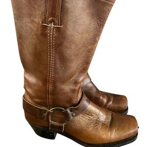 Frye 700 Buckle Harness Square Toe Moto vintage Boots Womens 9 M